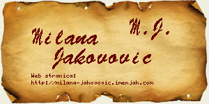 Milana Jakovović vizit kartica